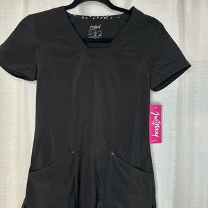 Women’s scrub top heartsoul XXS black NWT